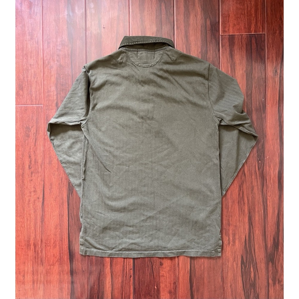 RRL Rugby Polo Long Sleeve Shirt Dark Green Pinstriped Mens Size XS Preowned - Picture 6 of 11